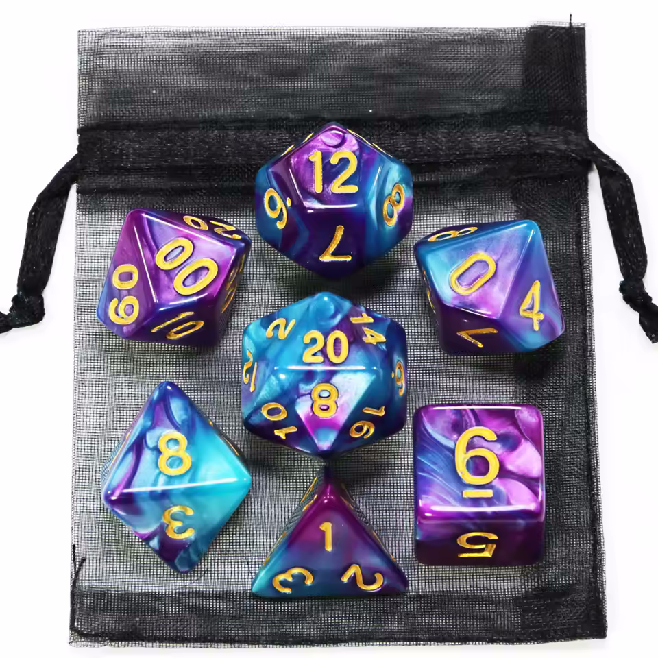 Set de 7 dados de ROL - Dungeons & Dragons